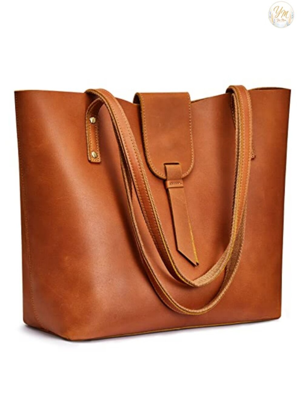 Genuine Leather Tote Bag Women Shoulder Handbag with Purse Organizer Fits 14"